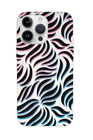 iPhone 15 Pro Uyumlu Color Wave Desenli Premium Silikonlu Telefon Kılıfı
