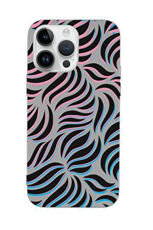 iPhone 15 Pro Uyumlu Color Wave Desenli Premium Silikonlu Telefon Kılıfı