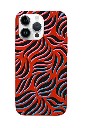 iPhone 15 Pro Uyumlu Color Wave Desenli Premium Silikonlu Telefon Kılıfı