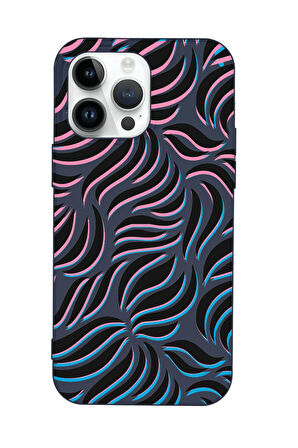 iPhone 15 Pro Max Uyumlu Color Wave Desenli Premium Silikonlu Telefon Kılıfı