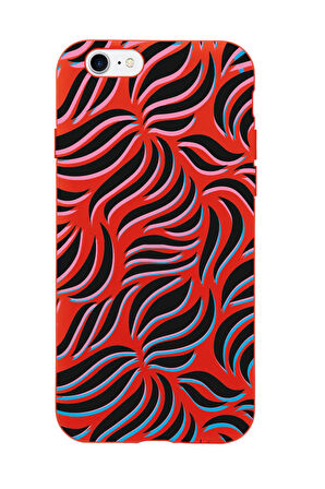 iPhone 8 Uyumlu Color Wave Desenli Premium Silikonlu Telefon Kılıfı