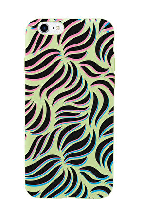 iPhone 8 Uyumlu Color Wave Desenli Premium Silikonlu Telefon Kılıfı