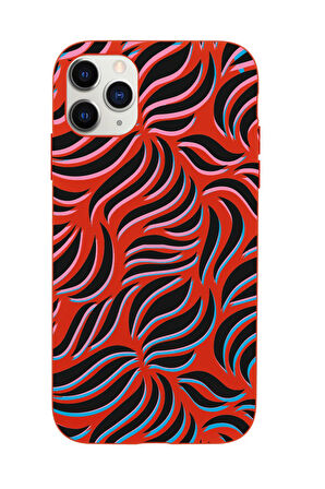 iPhone 11 Pro Uyumlu Color Wave Desenli Premium Silikonlu Telefon Kılıfı