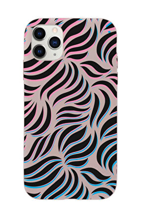 iPhone 11 Pro Uyumlu Color Wave Desenli Premium Silikonlu Telefon Kılıfı