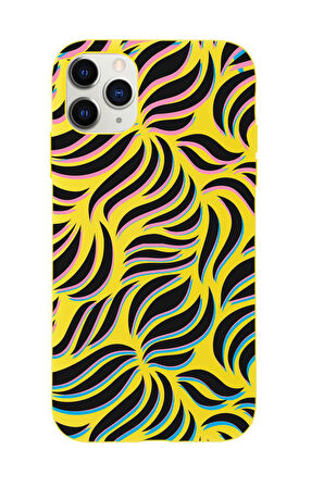 iPhone 11 Pro Uyumlu Color Wave Desenli Premium Silikonlu Telefon Kılıfı