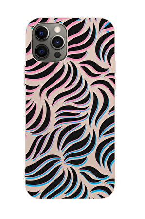 iPhone 12 Pro Max Uyumlu Color Wave Desenli Premium Silikonlu Telefon Kılıfı