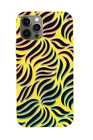 iPhone 12 Pro Max Uyumlu Color Wave Desenli Premium Silikonlu Telefon Kılıfı
