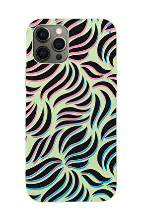 iPhone 12 Pro Max Uyumlu Color Wave Desenli Premium Silikonlu Telefon Kılıfı