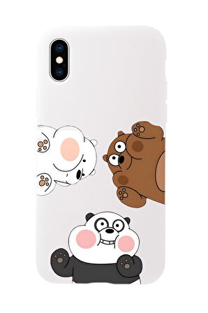iPhone XS Uyumlu Cute Animals Desenli Premium Silikonlu Telefon Kılıfı