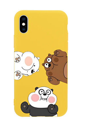 iPhone XS Uyumlu Cute Animals Desenli Premium Silikonlu Telefon Kılıfı
