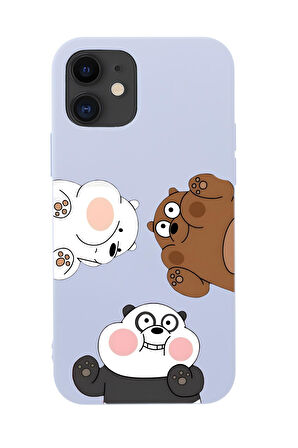 iPhone 12 Mini Uyumlu Cute Animals Desenli Premium Silikonlu Telefon Kılıfı