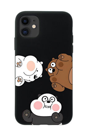 iPhone 12 Mini Uyumlu Cute Animals Desenli Premium Silikonlu Telefon Kılıfı