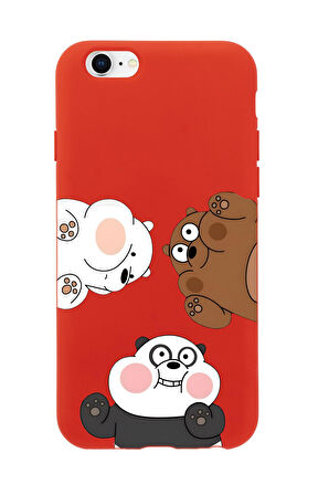 iPhone 6S Uyumlu Cute Animals Desenli Premium Silikonlu Telefon Kılıfı
