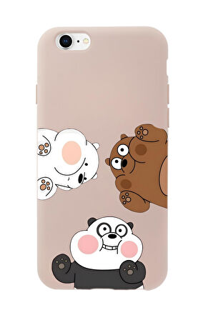 iPhone 6S Uyumlu Cute Animals Desenli Premium Silikonlu Telefon Kılıfı
