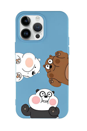 iPhone 14 Pro Uyumlu Cute Animals Desenli Premium Silikonlu Telefon Kılıfı