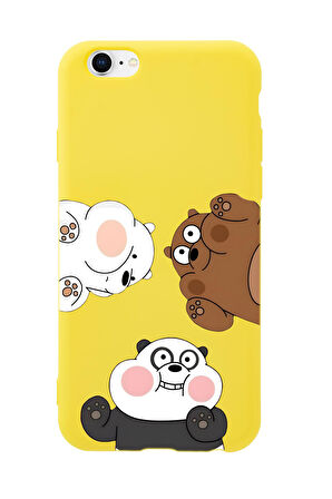 iPhone 6S Uyumlu Cute Animals Desenli Premium Silikonlu Telefon Kılıfı