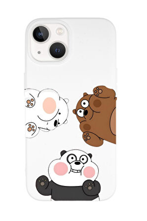 iPhone 15 Uyumlu Cute Animals Desenli Premium Silikonlu Telefon Kılıfı