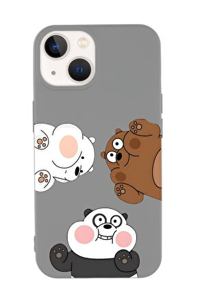 iPhone 15 Uyumlu Cute Animals Desenli Premium Silikonlu Telefon Kılıfı