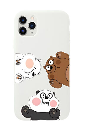 iPhone 11 Pro Max Uyumlu Cute Animals Desenli Premium Silikonlu Telefon Kılıfı