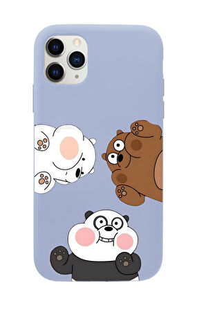 iPhone 11 Pro Max Uyumlu Cute Animals Desenli Premium Silikonlu Telefon Kılıfı
