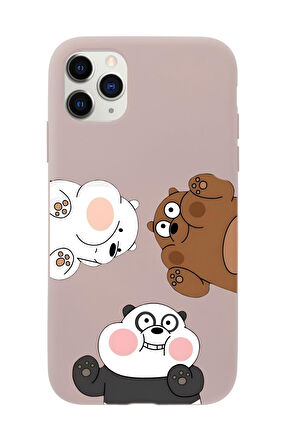 iPhone 11 Pro Max Uyumlu Cute Animals Desenli Premium Silikonlu Telefon Kılıfı