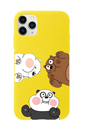 iPhone 11 Pro Max Uyumlu Cute Animals Desenli Premium Silikonlu Telefon Kılıfı