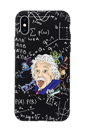 iPhone XS Einstein In Formula Desenli Premium Silikonlu Telefon Kılıfı