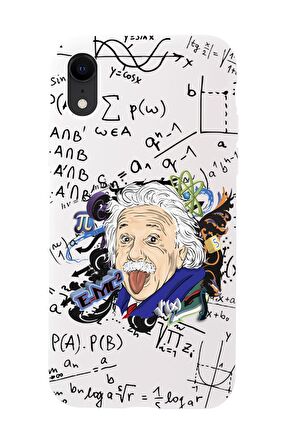 iPhone Xr Einstein In Formula Desenli Premium Silikonlu Telefon Kılıfı