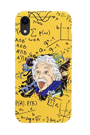 iPhone Xr Einstein In Formula Desenli Premium Silikonlu Telefon Kılıfı