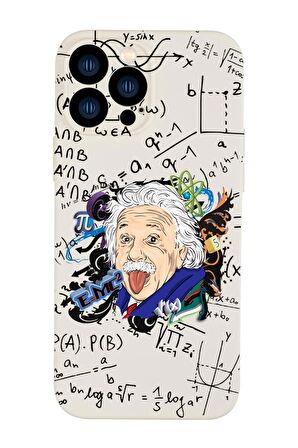 iPhone 13 Pro Max Einstein In Formula Desenli Kamera Korumalı Premium Silikonlu Telefon Kılıfı