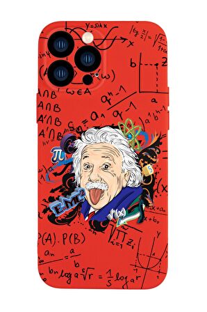 iPhone 13 Pro Max Einstein In Formula Desenli Kamera Korumalı Premium Silikonlu Telefon Kılıfı