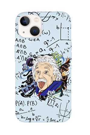 iPhone 14 Einstein In Formula Desenli Premium Silikonlu Telefon Kılıfı