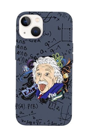 iPhone 14 Einstein In Formula Desenli Premium Silikonlu Telefon Kılıfı