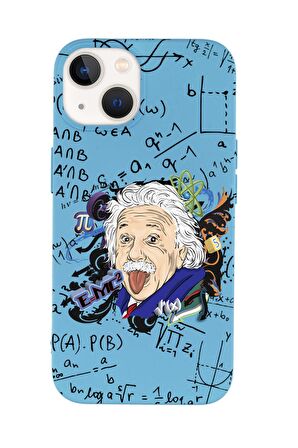 iPhone 14 Einstein In Formula Desenli Premium Silikonlu Telefon Kılıfı