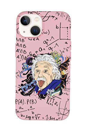 iPhone 14 Einstein In Formula Desenli Premium Silikonlu Telefon Kılıfı