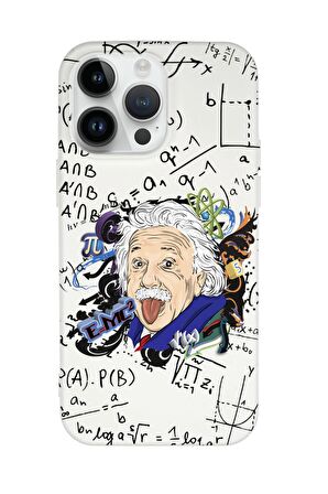 iPhone 14 Pro Einstein In Formula Desenli Premium Silikonlu Telefon Kılıfı