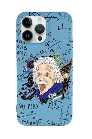 iPhone 14 Pro Max Einstein In Formula Desenli Premium Silikonlu Telefon Kılıfı