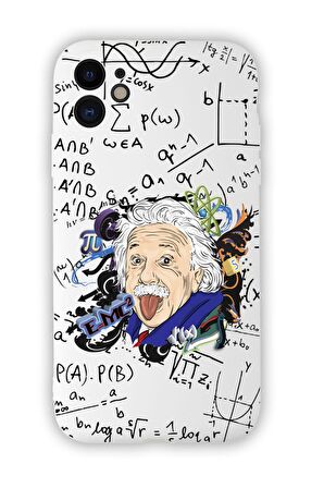 iPhone 11 Einstein In Formula Desenli Kamera Korumalı Premium Silikonlu Telefon Kılıfı