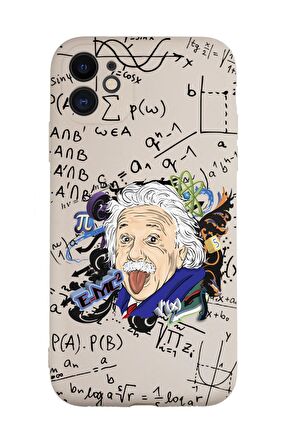 iPhone 11 Einstein In Formula Desenli Kamera Korumalı Premium Silikonlu Telefon Kılıfı