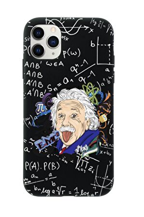 iPhone 11 Pro Einstein In Formula Desenli Premium Silikonlu Telefon Kılıfı
