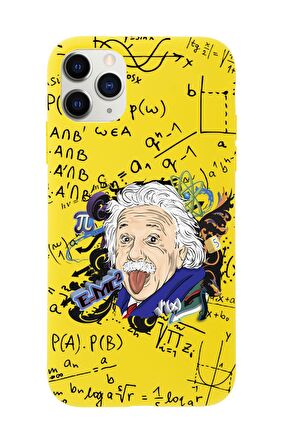 iPhone 11 Pro Max Einstein In Formula Desenli Premium Silikonlu Telefon Kılıfı