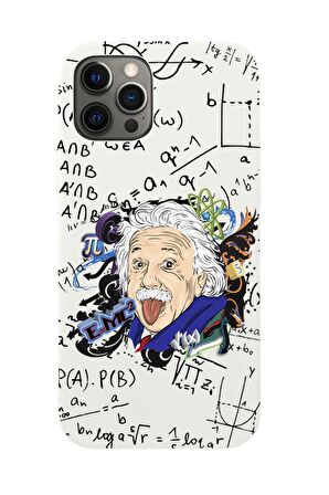 iPhone 12 Pro Max Einstein In Formula Desenli Premium Silikonlu Telefon Kılıfı