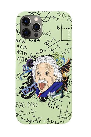 iPhone 12 Pro Max Einstein In Formula Desenli Premium Silikonlu Telefon Kılıfı