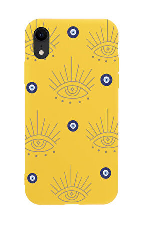 iPhone Xr Uyumlu Evil Eye Desenli Premium Silikonlu Telefon Kılıfı
