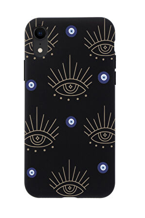 iPhone Xr Uyumlu Evil Eye Desenli Premium Silikonlu Telefon Kılıfı
