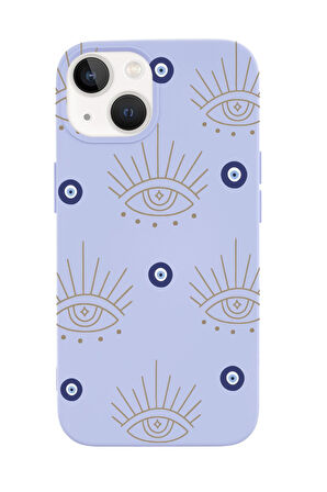 iPhone 15 Uyumlu Evil Eye Desenli Premium Silikonlu Telefon Kılıfı