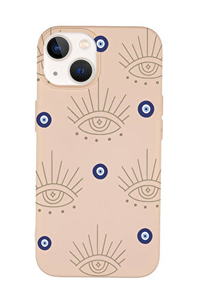 iPhone 15 Uyumlu Evil Eye Desenli Premium Silikonlu Telefon Kılıfı