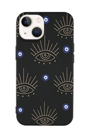 iPhone 15 Uyumlu Evil Eye Desenli Premium Silikonlu Telefon Kılıfı