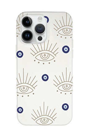 iPhone 15 Pro Uyumlu Evil Eye Desenli Premium Silikonlu Telefon Kılıfı