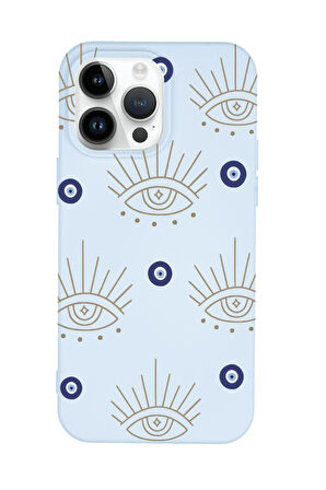 iPhone 15 Pro Max Uyumlu Evil Eye Desenli Premium Silikonlu Telefon Kılıfı